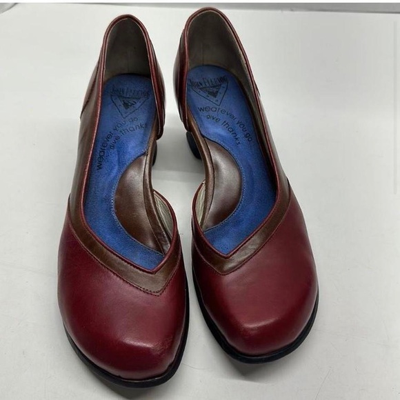 Rare John Fluevog Pumps - Cherry Red/Brown - Picture 3 of 8